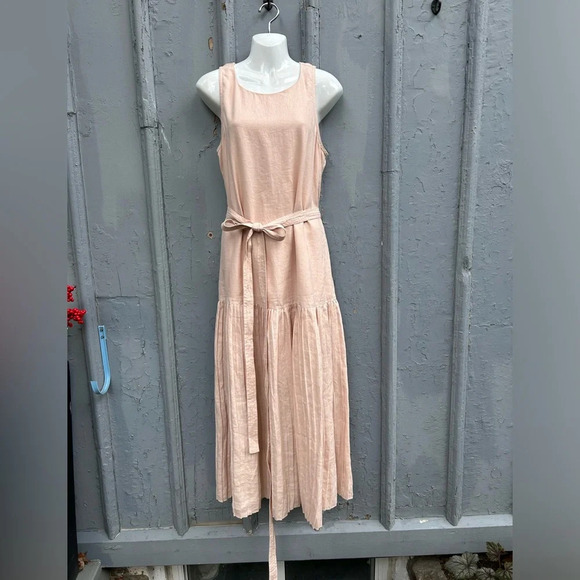 Rebecca Taylor Belted Drop-Waist Sleeveless Maxi Dress, size Large - Picture 4 of 13